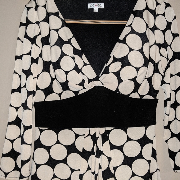 *$10 with bundle OC by Oleg Cassini polka dot v-neck dress - Picture 12 of 13